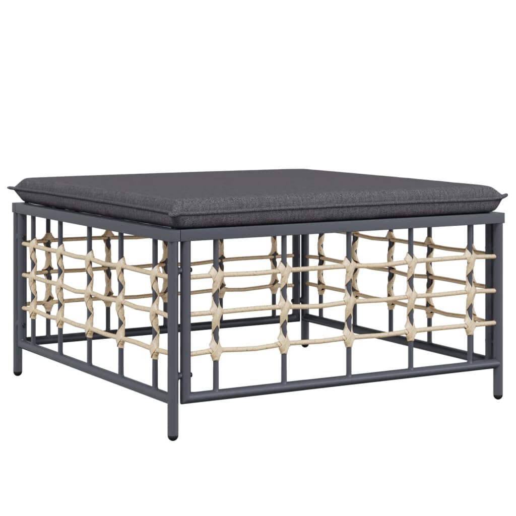 vidaXL 8 Piece Garden Lounge Set with Cushions Anthracite Poly Rattan