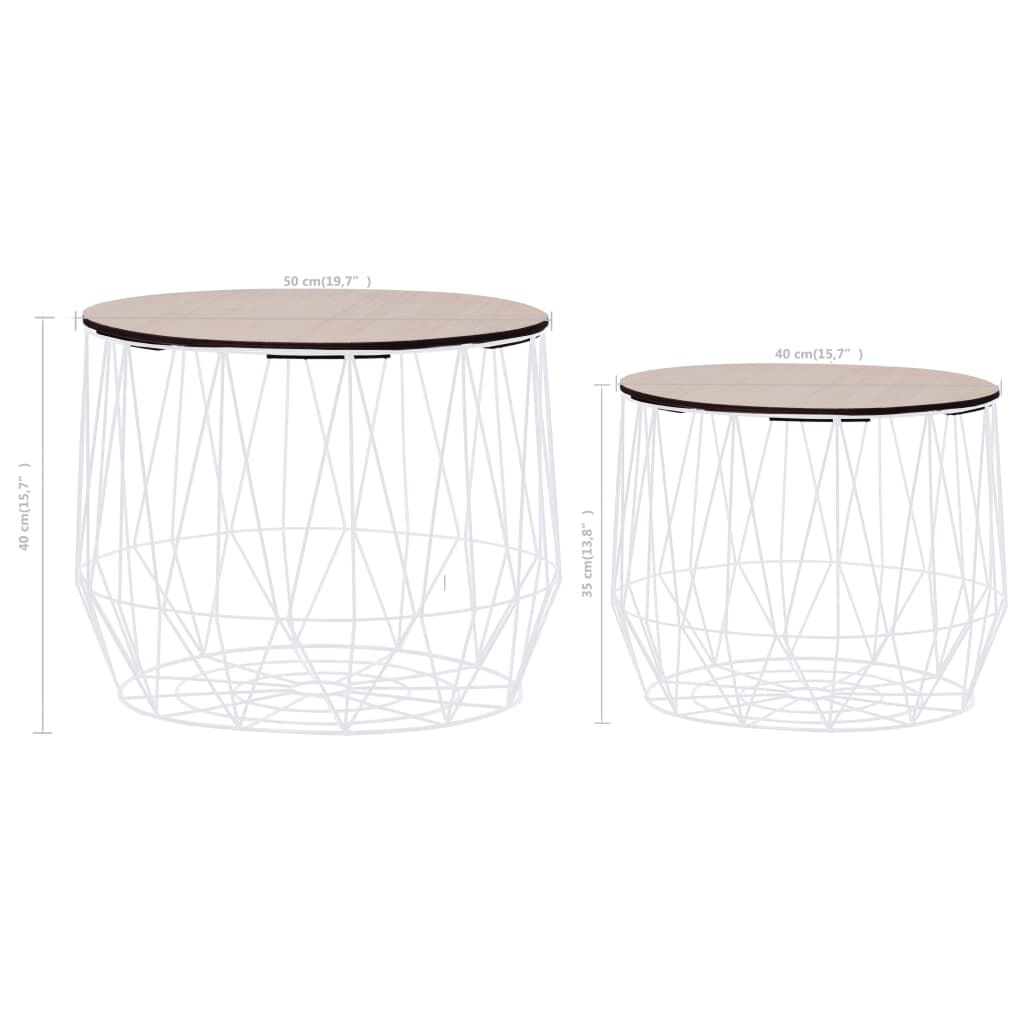 vidaXL Coffee Table 2 pcs White