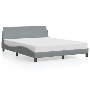 vidaXL Bed Frame "Dover" Light Grey 152x203 cm Queen Fabric