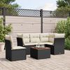 vidaXL 6 Piece Garden Sofa Set with Cushions Black Poly Rattan