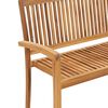 vidaXL Stacking Garden Bench with Cushion 128.5 cm Solid Teak Wood
