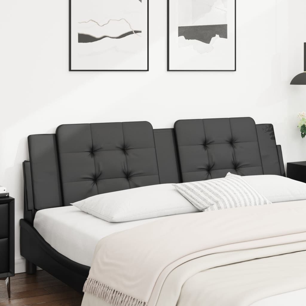 vidaXL Headboard Cushion "Zadar" Black 183 cm King Faux Leather