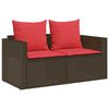 vidaXL 5 Piece Garden Sofa Set with Cushions Stackable Brown Poly Rattan