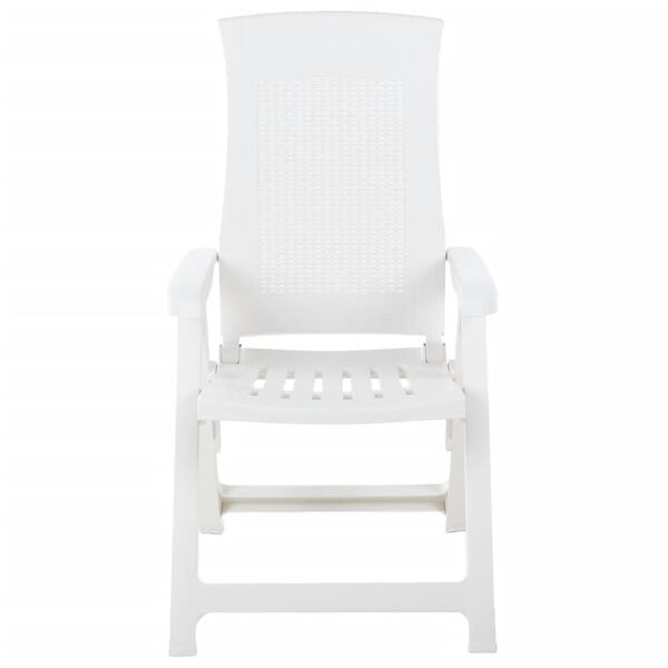 vidaXL Garden Reclining Chairs 2 pcs Plastic White