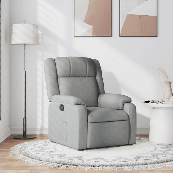 vidaXL Recliner Chair Light Grey Fabric