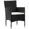 vidaXL 5 Piece Garden Lounge Set With Cushions Poly Rattan Black