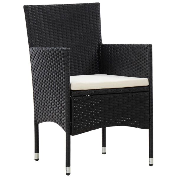vidaXL 5 Piece Garden Lounge Set With Cushions Poly Rattan Black
