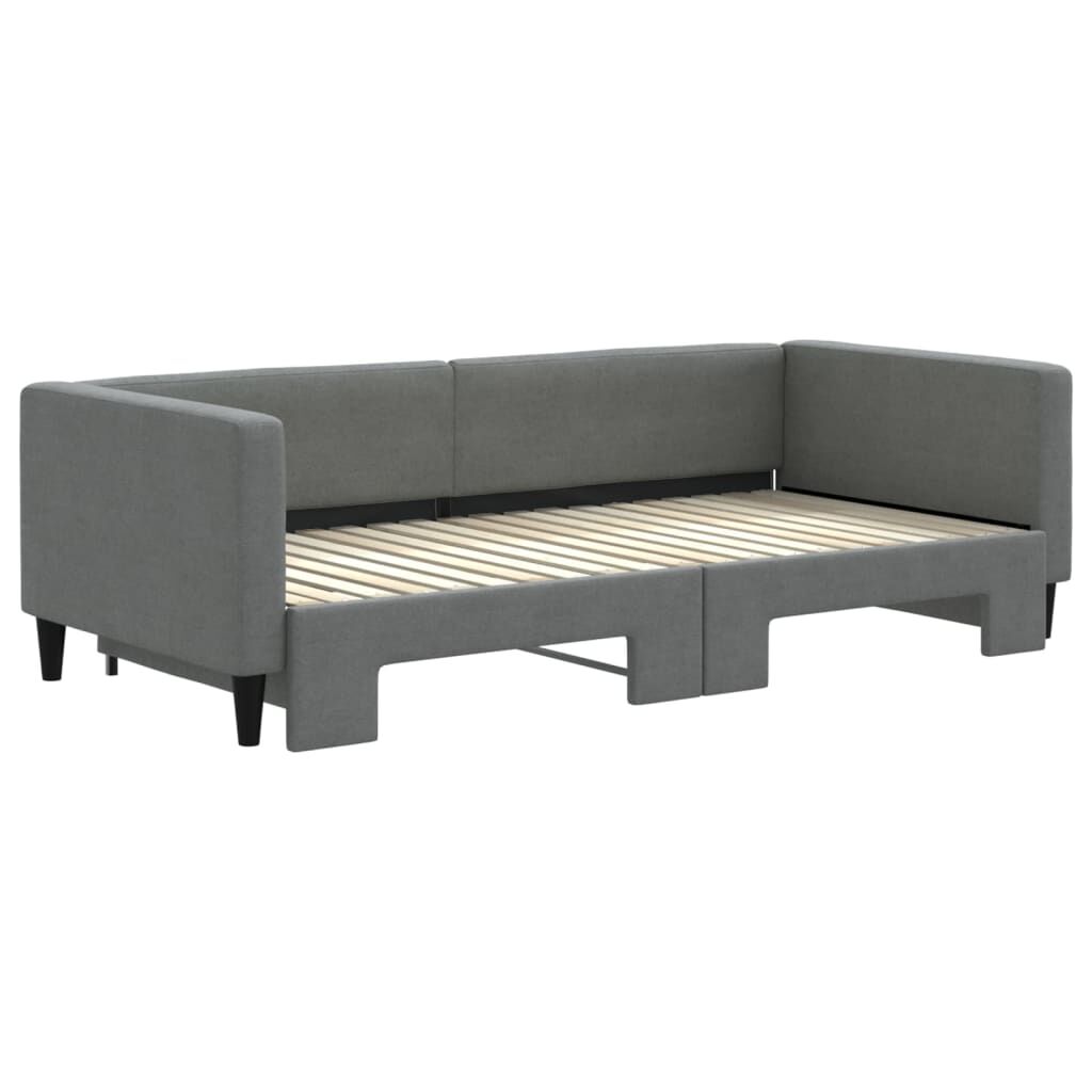 vidaXL Daybed with Trundle without Mattress Dark Grey 100x190 cm