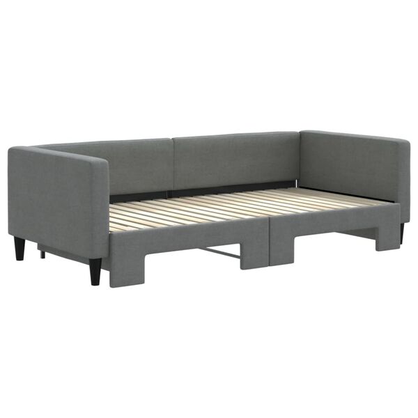 vidaXL Daybed with Trundle without Mattress Dark Grey 100x190 cm