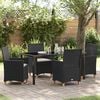vidaXL Garden Dining Set 5 pcs Black Poly Rattan