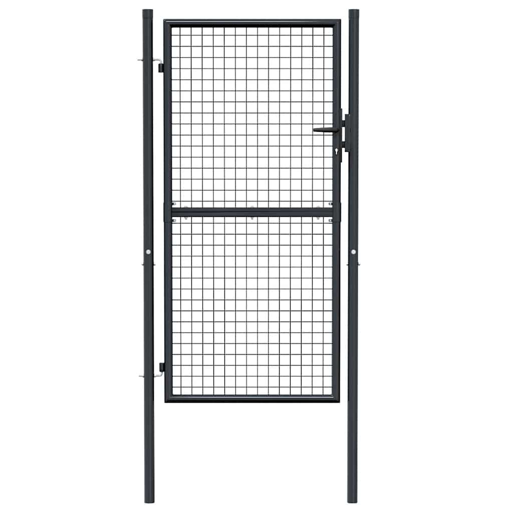 vidaXL Mesh Garden Gate Galvanised Steel 100x175 cm Grey