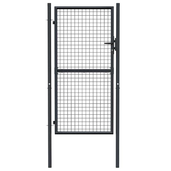 vidaXL Mesh Garden Gate Galvanised Steel 100x175 cm Grey