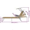 vidaXL Folding Sun Lounger with Canopy Steel Taupe