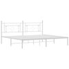 vidaXL Metal Bed Frame without Mattress with Headboard White 193x203cm