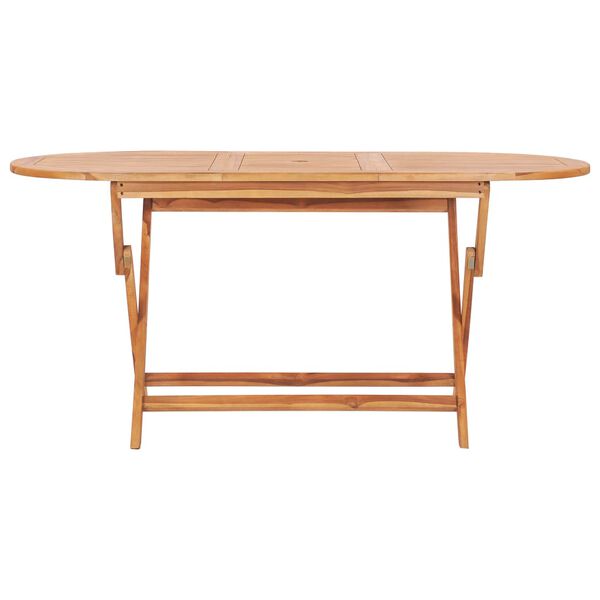 vidaXL 7 Piece Folding Outdoor Dining Set Solid Teak Wood