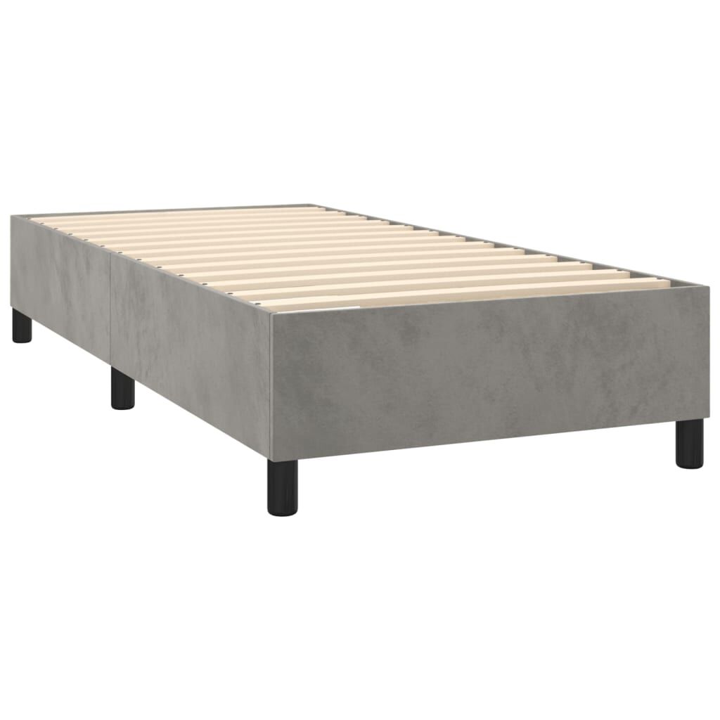 vidaXL Bed Frame without Mattress Light Grey Twin Velvet (US Only)