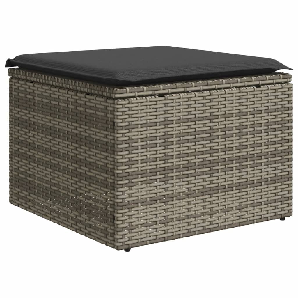 vidaXL 6 Piece Garden Sofa Set with Cushions Grey Poly Rattan