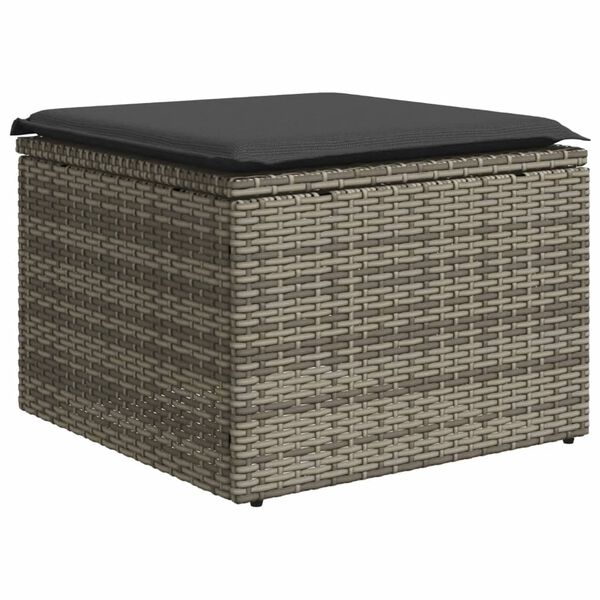 vidaXL 6 Piece Garden Sofa Set with Cushions Grey Poly Rattan