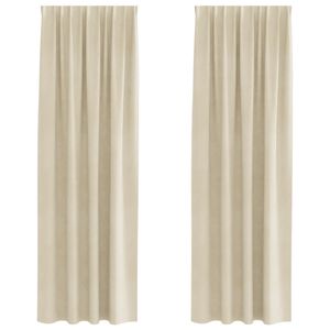 vidaXL Blackout Curtains 2 pcs Cream 140 x 225 cm Velvet