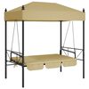 vidaXL Garden Swing Bench with Canopy Sand Steel