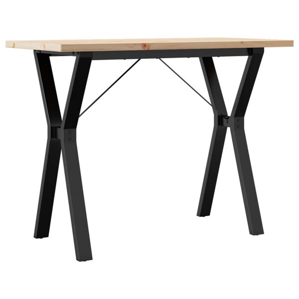 vidaXL Dining Table Y-Frame 100x50x75.5 cm Solid Wood Pine and Steel