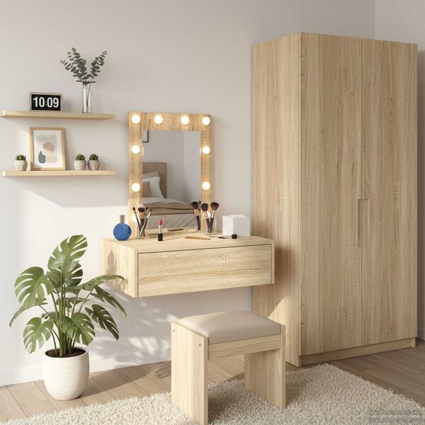 vidaXL Dressing Table Brown 60 x 40 x 70 cm Engineered Wood