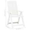 vidaXL Garden Reclining Chairs 2 pcs Plastic White