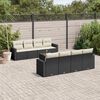 vidaXL 9 Piece Garden Sofa Set with Cushions Black Poly Rattan