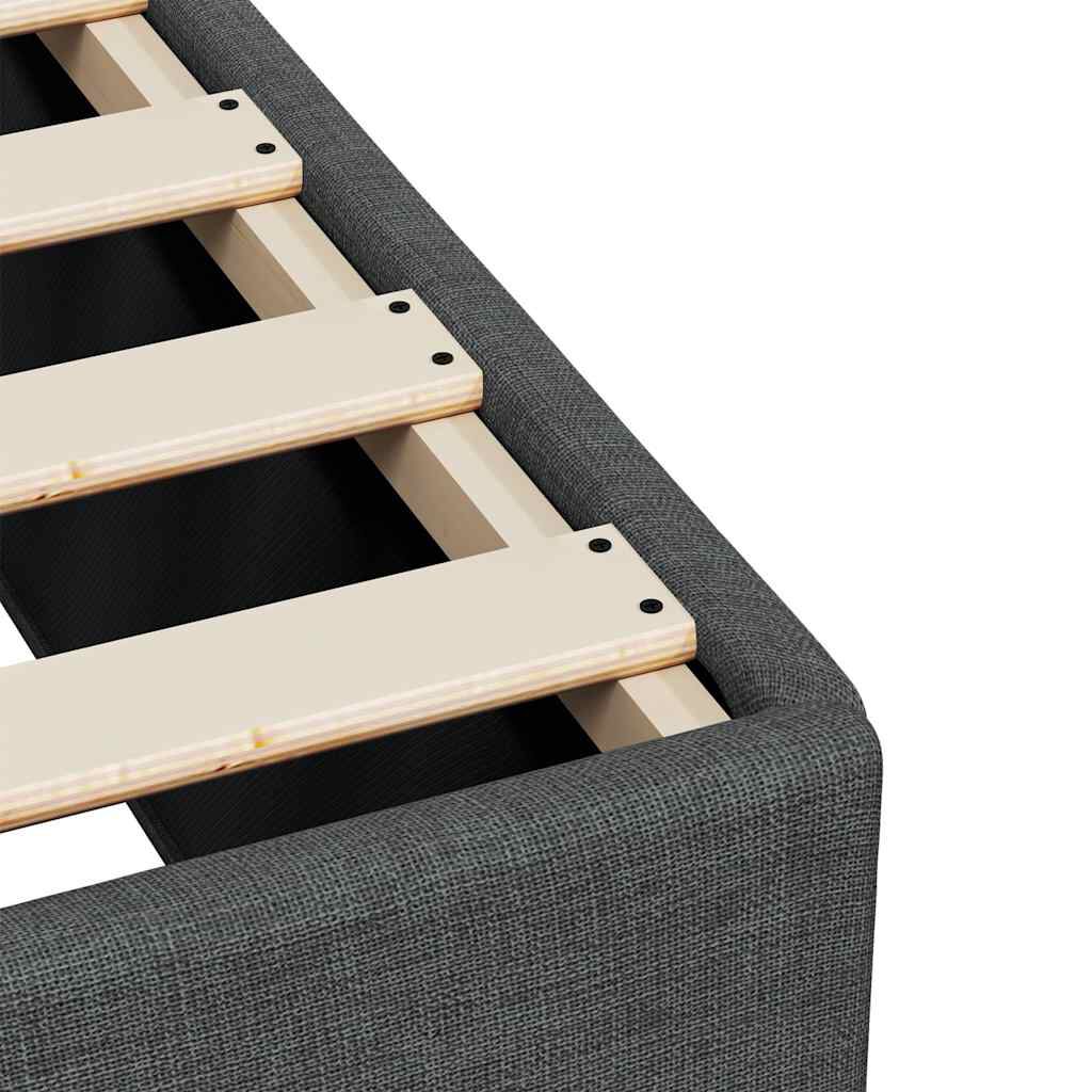 vidaXL Bed Frame without Mattress Dark Grey Queen Fabric