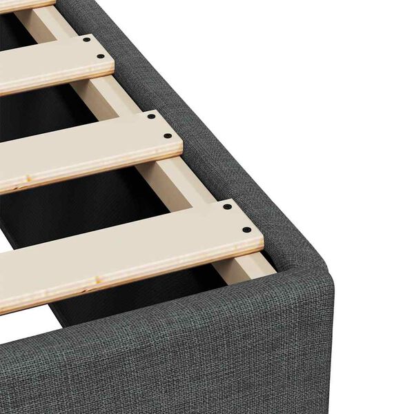 vidaXL Bed Frame without Mattress Dark Grey Queen Fabric