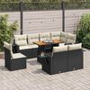 vidaXL 9 Piece Garden Sofa Set with Cushions Black Poly Rattan