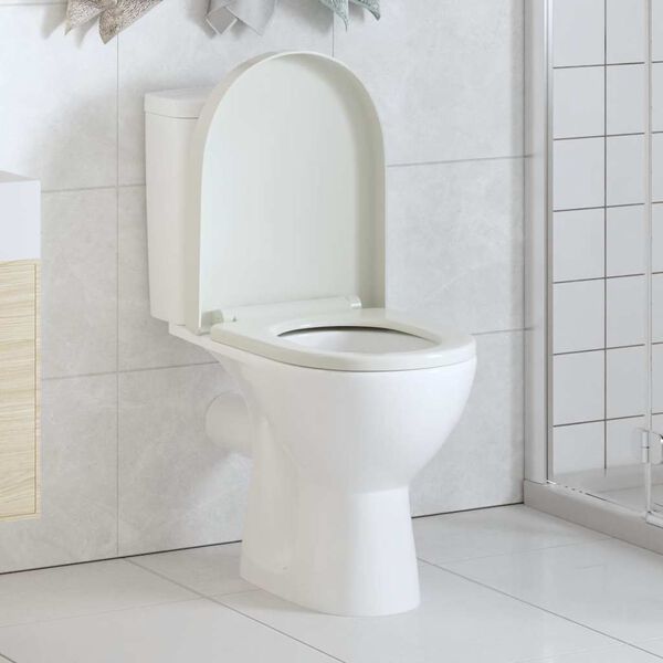 vidaXL Soft-close Toilet Seat with Quick-release Design White Square