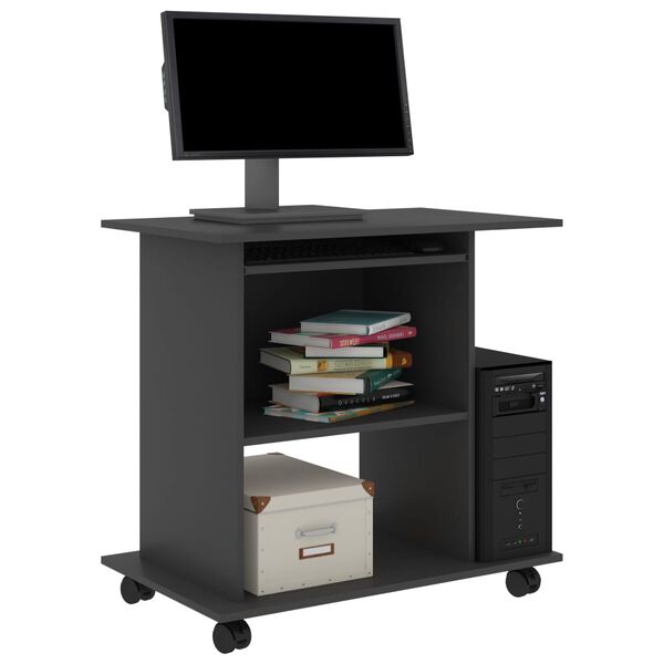 vidaXL Computer Desk Grey 80x50x75 cm Engineered Wood