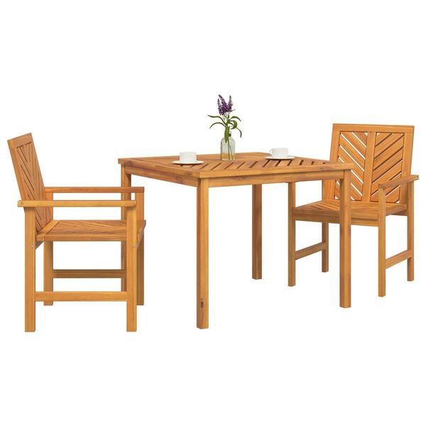 vidaXL Garden Dining Set 3 pcs Brown 90 x 90 x 74 cm Solid acacia wood