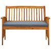 vidaXL Garden Bench with Cushion 119 cm Solid Acacia Wood