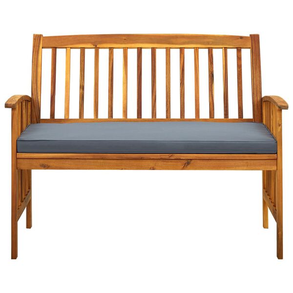 vidaXL Garden Bench with Cushion 119 cm Solid Acacia Wood