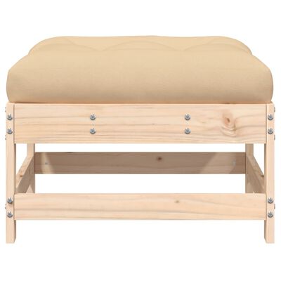 vidaXL Garden Footstools with Cushions 2pcs Solid Wood Pine