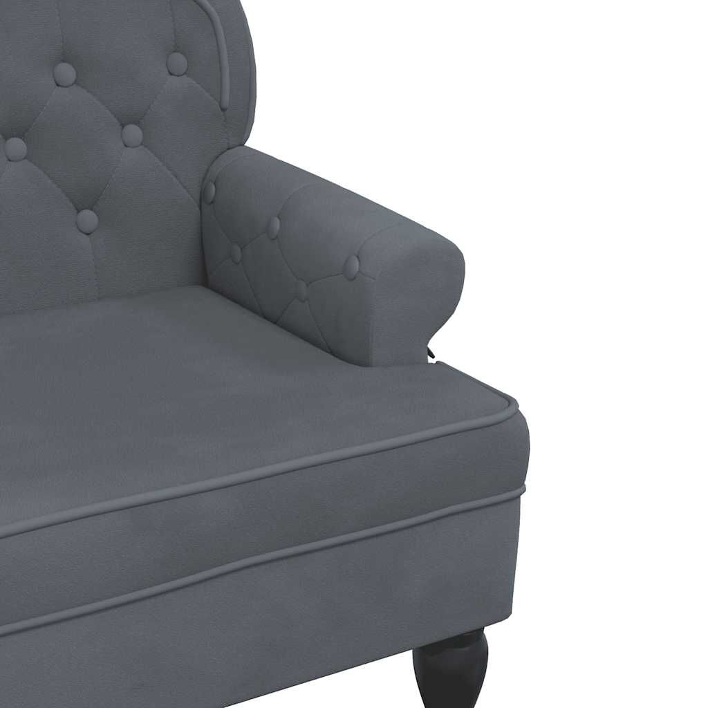 vidaXL Bench with Backrest Dark Grey 119.5x64.5x75 cm Velvet