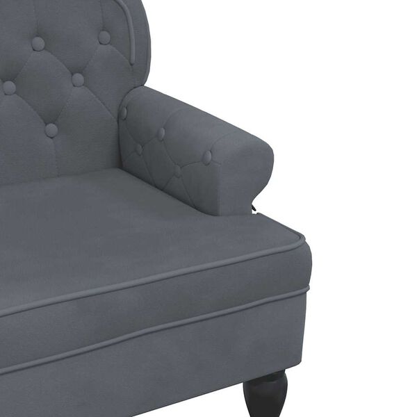 vidaXL Bench with Backrest Dark Grey 119.5x64.5x75 cm Velvet