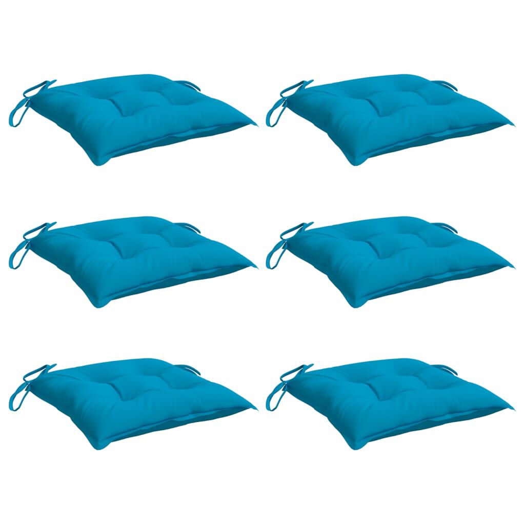 vidaXL Chair Cushions 6 pcs Light Blue 40x40x7 cm Oxford Fabric