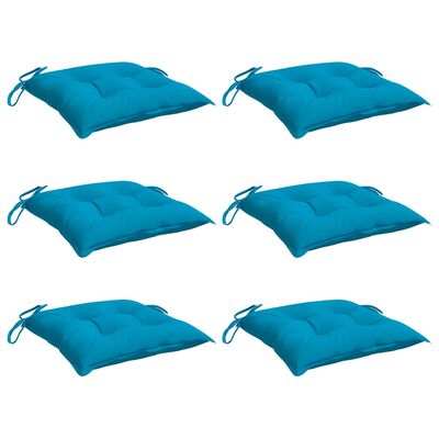 vidaXL Chair Cushions 6 pcs Light Blue 40x40x7 cm Oxford Fabric