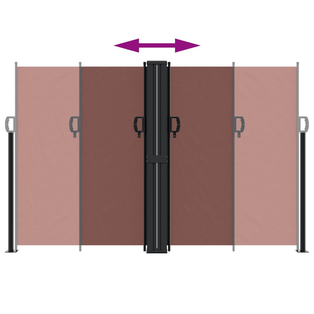 vidaXL Retractable Side Awning Brown 160x600 cm
