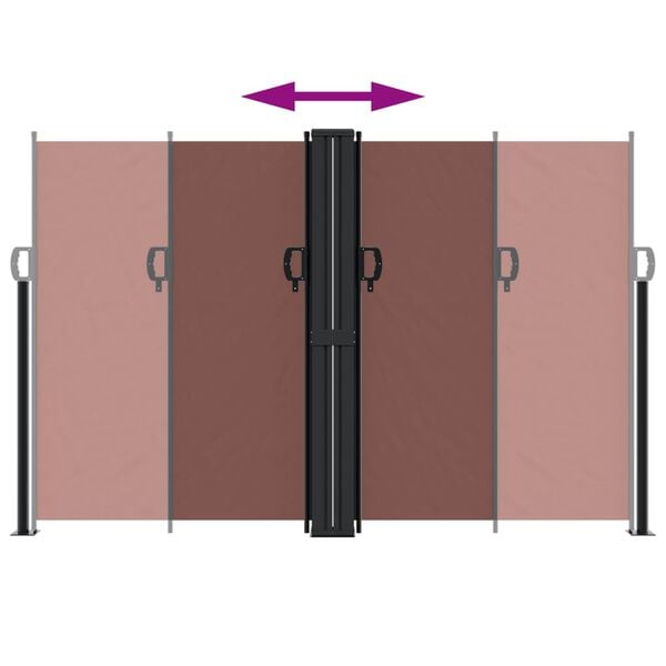 vidaXL Retractable Side Awning Brown 160x600 cm