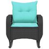 vidaXL Garden Rocking Chair with Cushions Black Poly Rattan