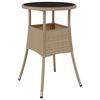 vidaXL 3 Piece Garden Bistro Set with Cushions Beige Poly Rattan