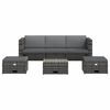 vidaXL 4 Piece Garden Lounge Set with Cushions Poly Rattan Grey