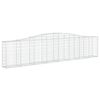 vidaXL Arched Gabion Basket 400x30x80/100 cm Galvanised Iron