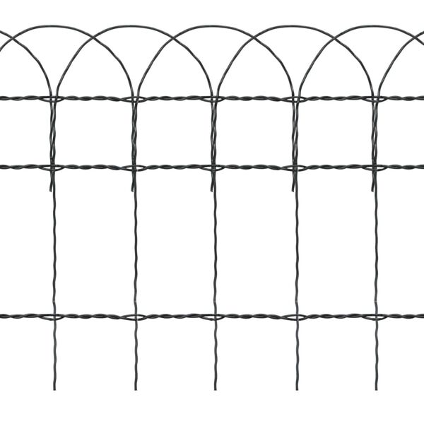 vidaXL Garden Border Fence Powder-coated Iron 10x0.4 m