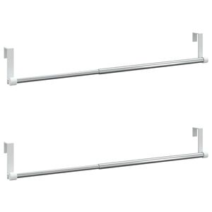 vidaXL Curtain Rails 2 pcs White and Silver 40-60 cm Aluminium