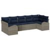 vidaXL Garden Sofa Set with Cushion 7 pcs Grey Poly Rattan